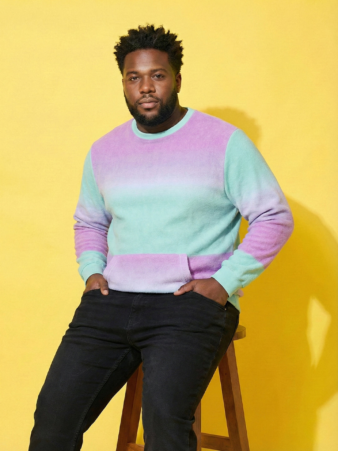 Men Plus Size Flux Multi Printed Sweatshirt