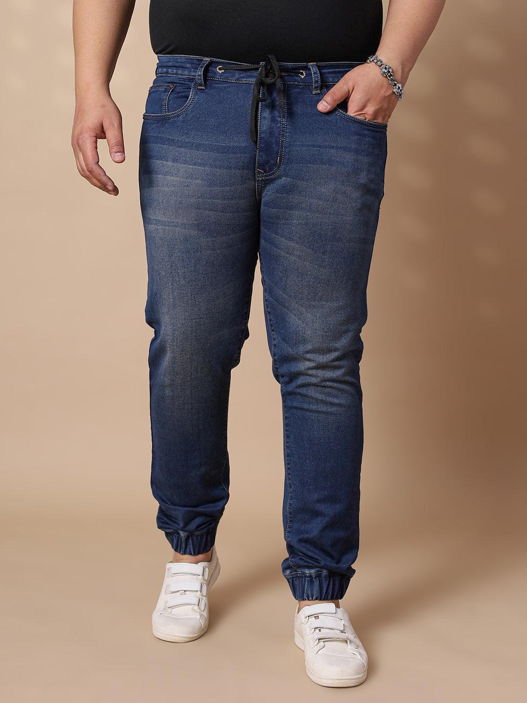Men Plus Size Foshan Washed Jeans - bigbanana