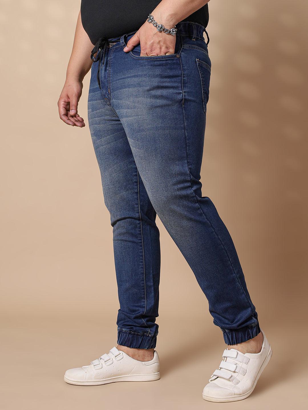 Men Plus Size Foshan Washed Jeans - bigbanana