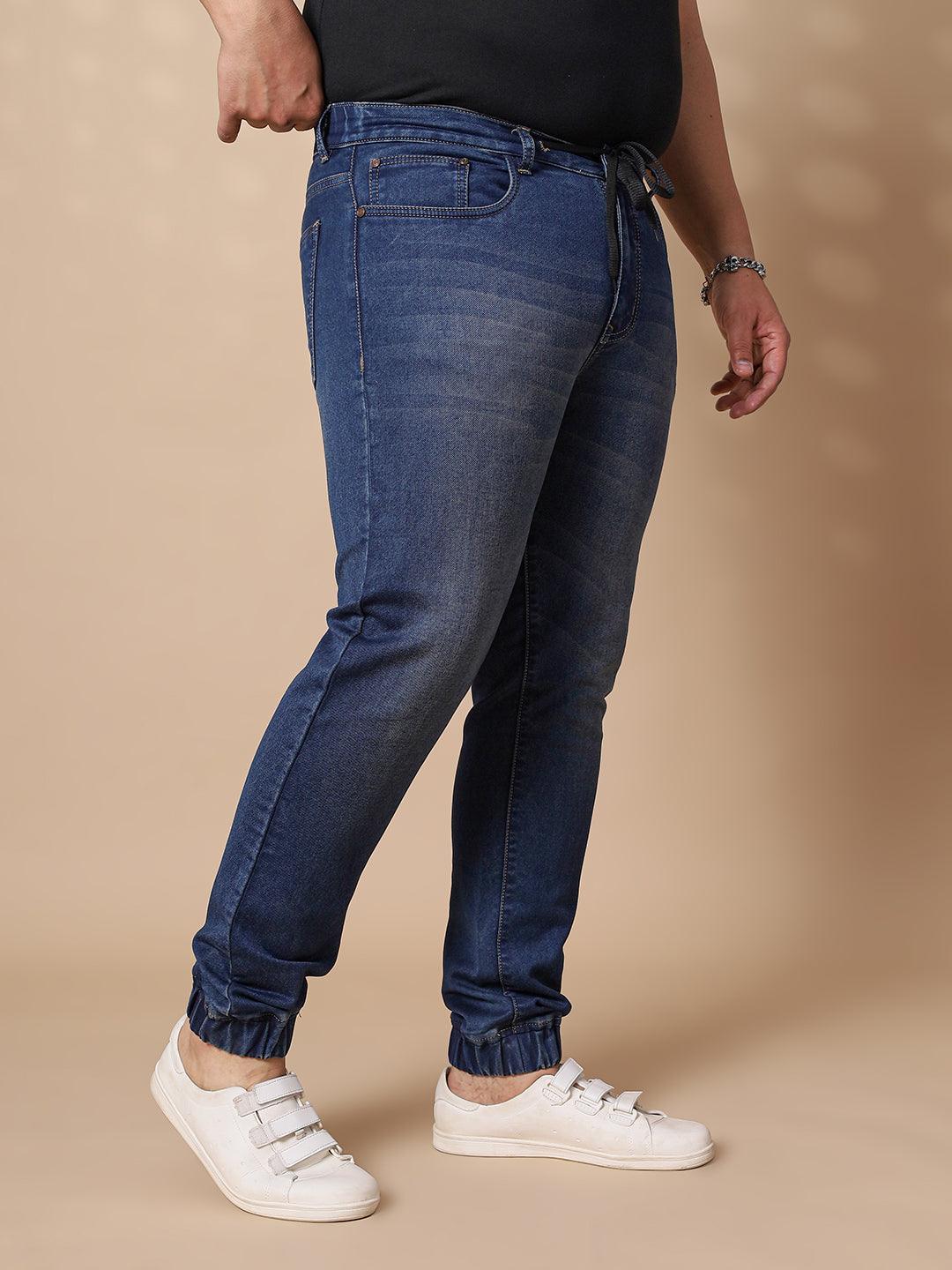 Men Plus Size Foshan Washed Jeans - bigbanana