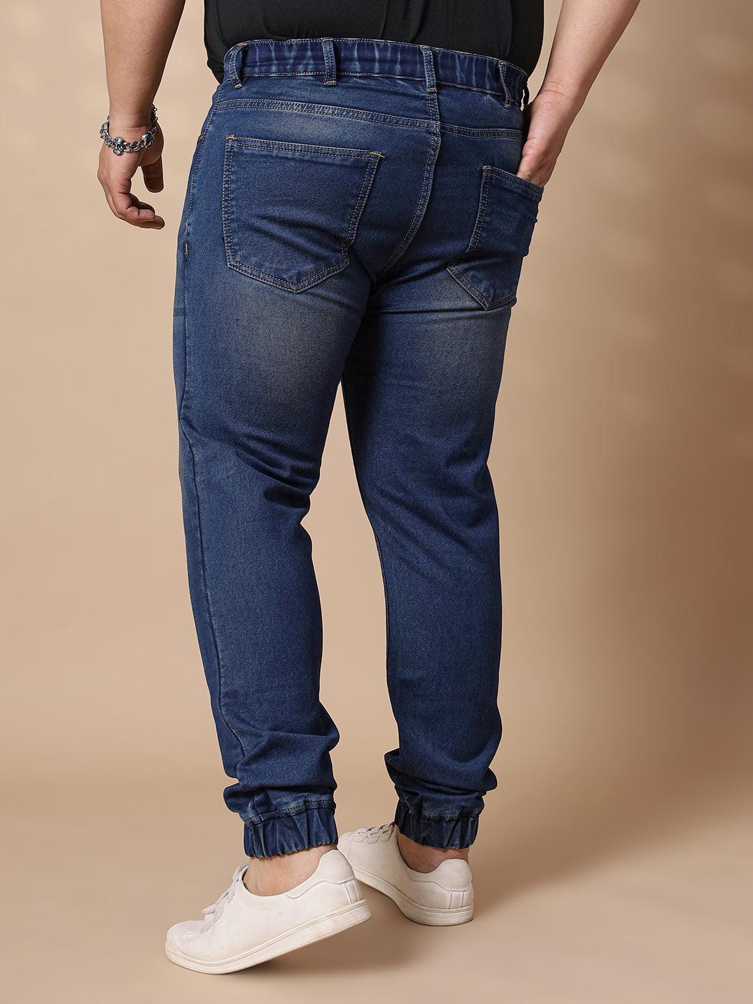 Men Plus Size Foshan Washed Jeans - bigbanana