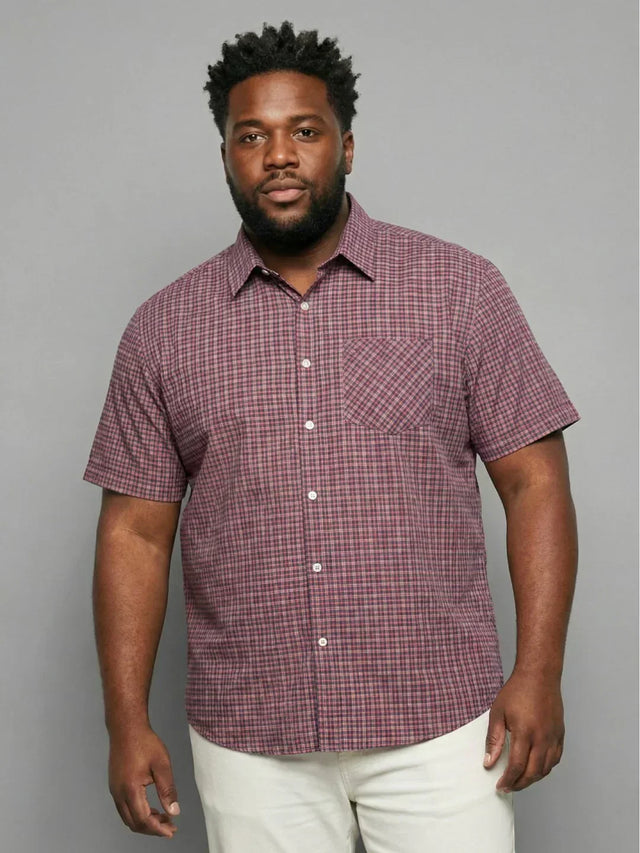 Men Plus Size Frisa Multicolor Checkered Casual Shirt