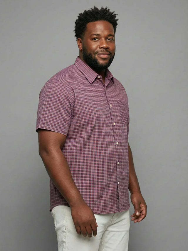 Men Plus Size Frisa Multicolor Checkered Casual Shirt