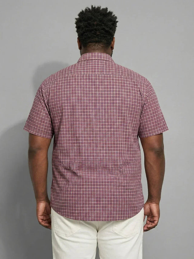 Men Plus Size Frisa Multicolor Checkered Casual Shirt