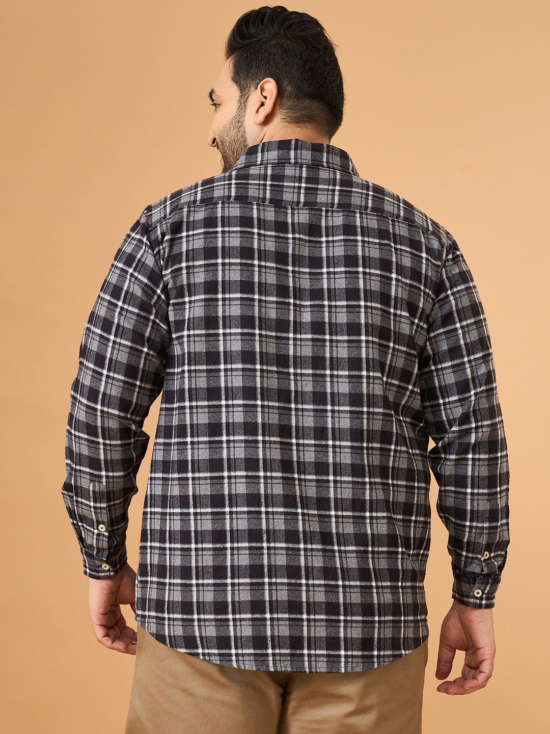 Men Plus Size Fumora Multicolor Checkered Casual Shirt