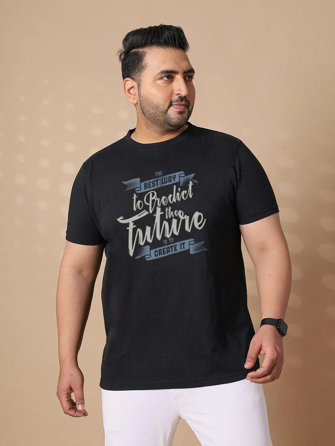 Men Plus Size Future Printed Round Neck Tshirt - bigbanana