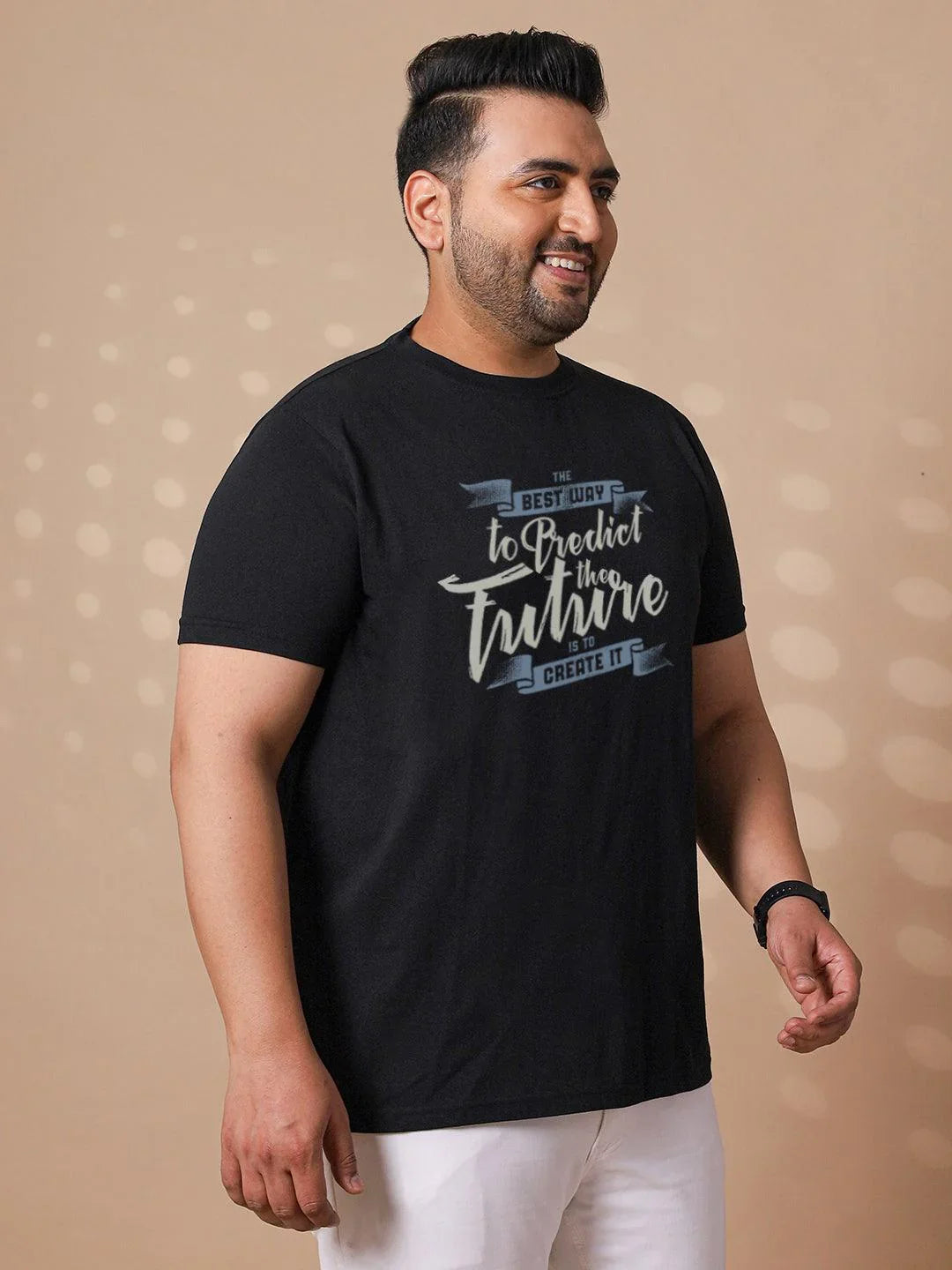 Men Plus Size Future Printed Round Neck Tshirt - bigbanana