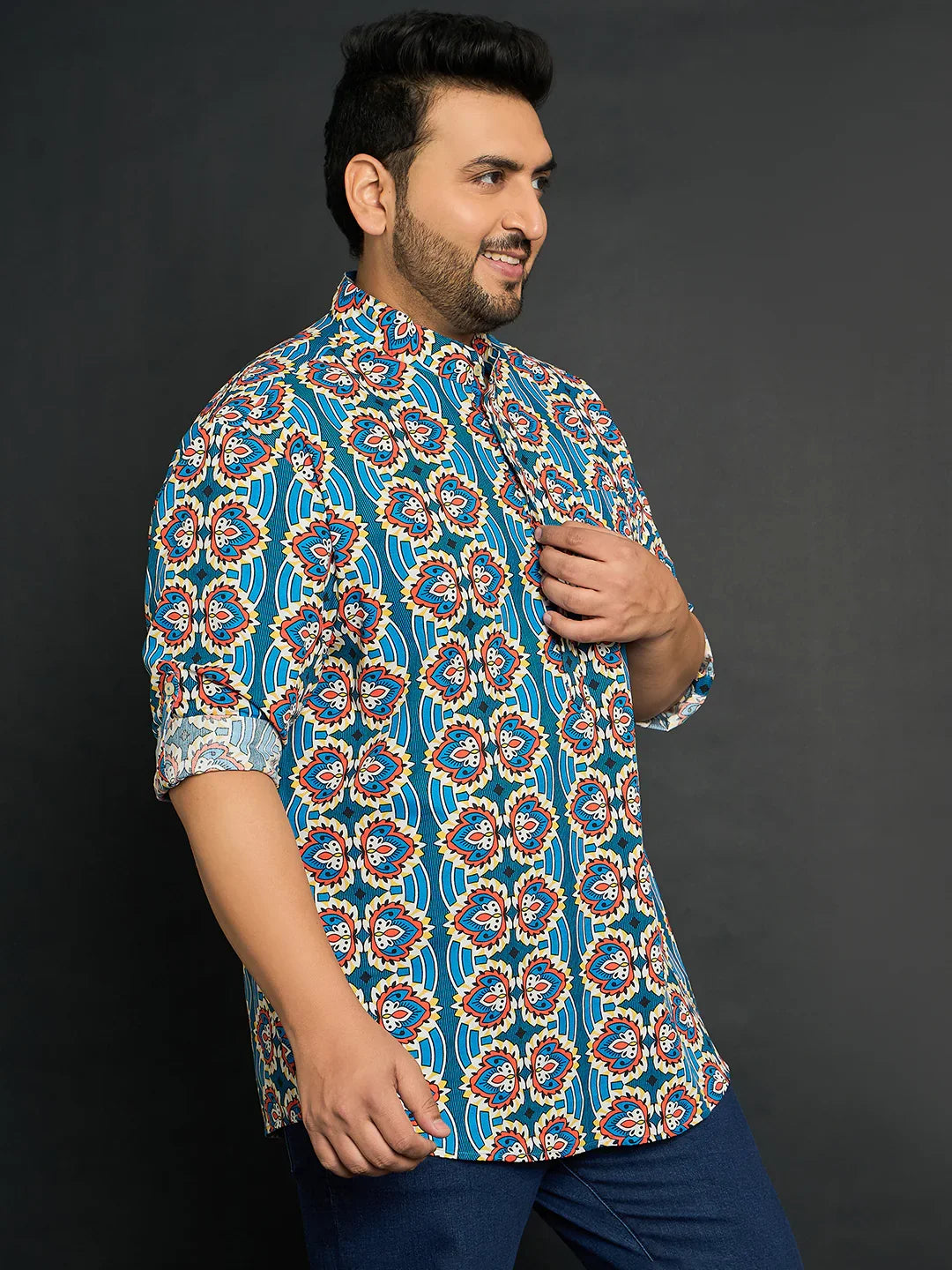 Men Plus Size Milo Paisley Kurta - bigbanana