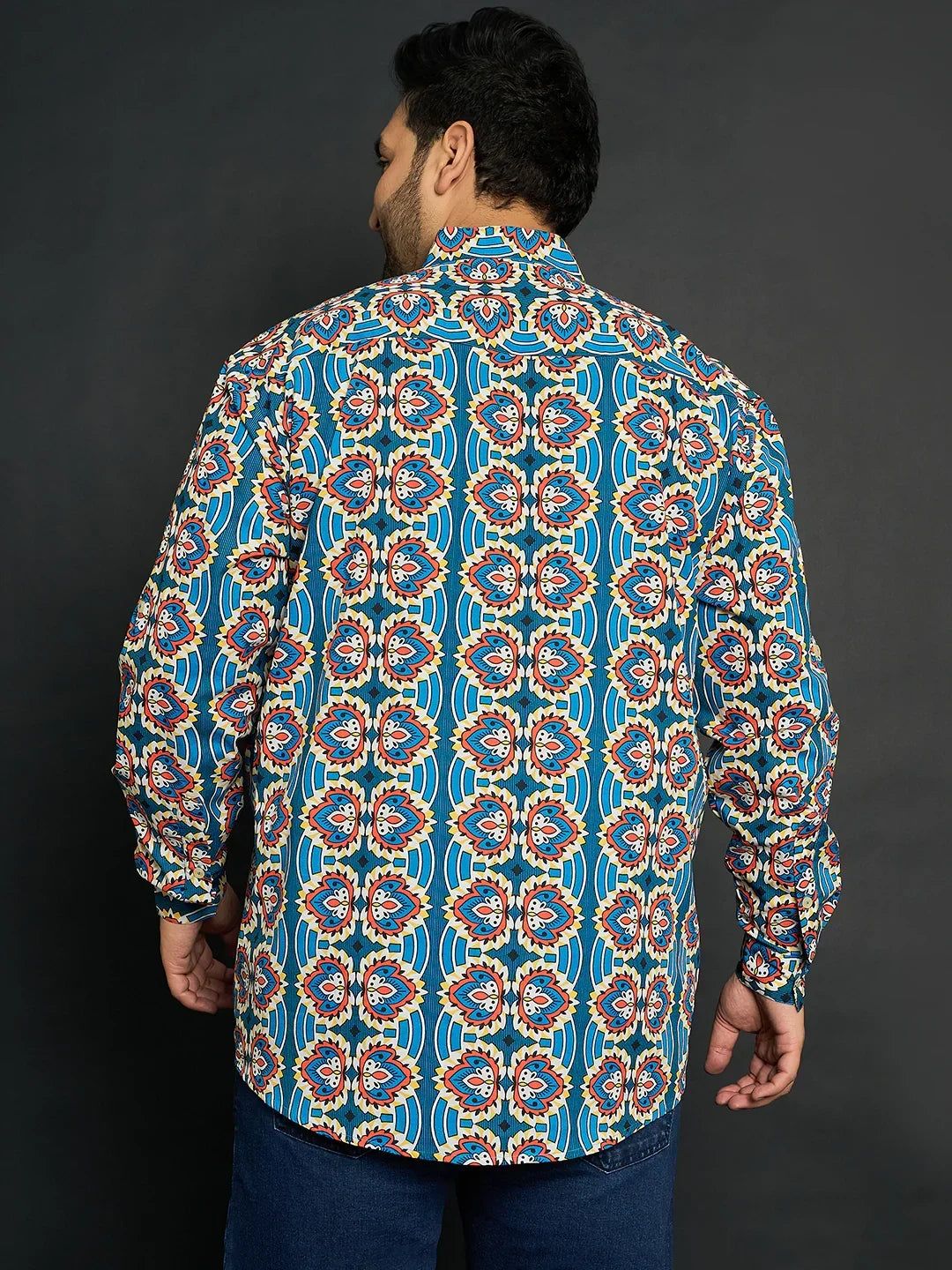 Men Plus Size Milo Paisley Kurta - bigbanana