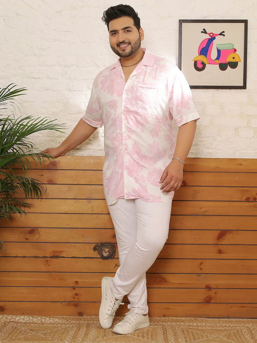 Men Plus Size Fylith Multicolor Printed Shirt - bigbanana