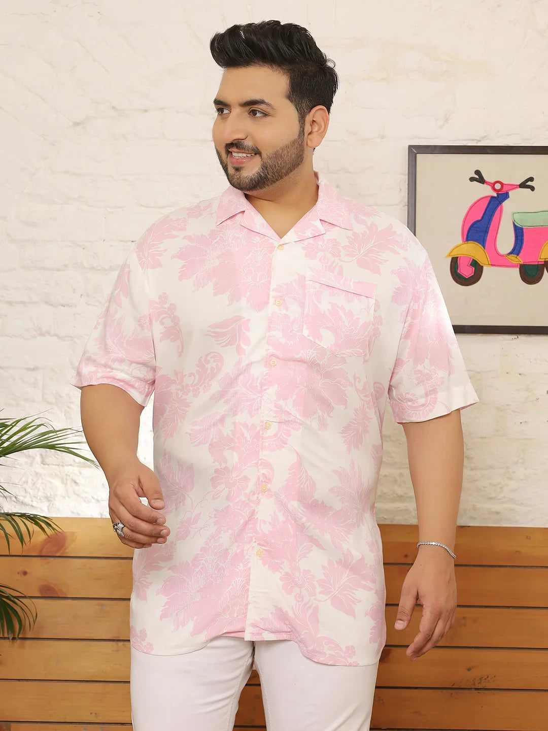 Men Plus Size Fylith Multicolor Printed Shirt - bigbanana