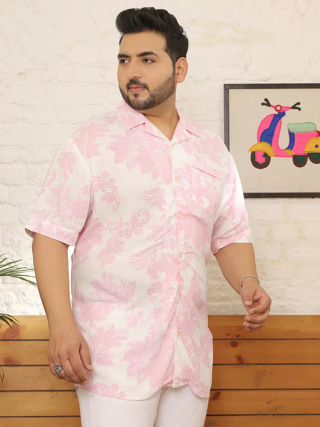 Men Plus Size Fylith Multicolor Printed Shirt - bigbanana