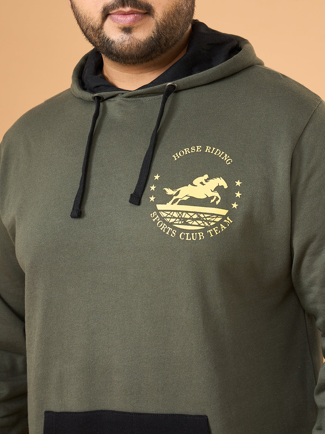 Men Plus Size Gallop Colorblock Sweatshirt