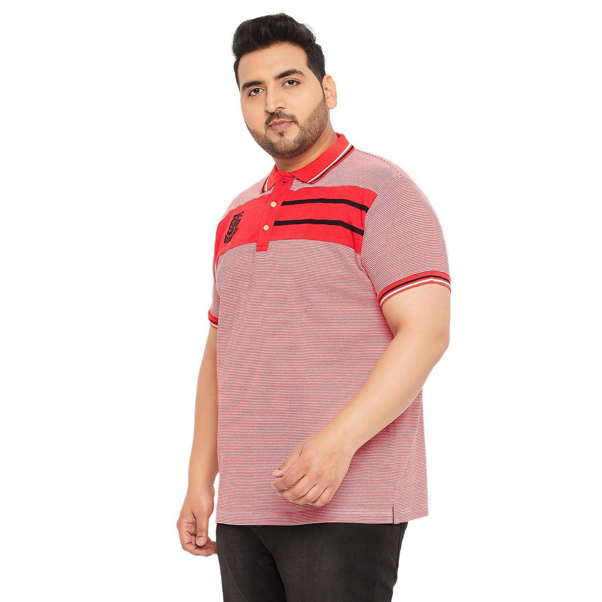 Men Plus Size Gango Colorblock Polo Tshirt - bigbanana