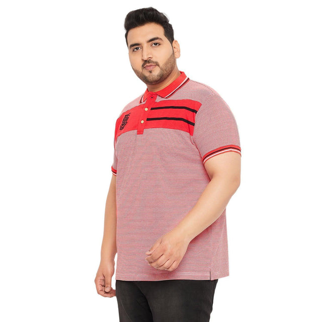 Men Plus Size Gango Colorblock Polo Tshirt - bigbanana