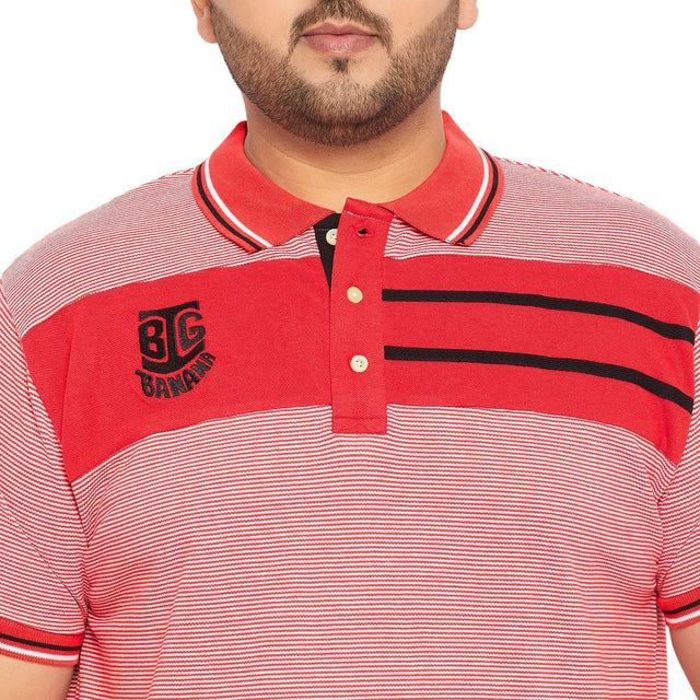 Men Plus Size Gango Colorblock Polo Tshirt - bigbanana