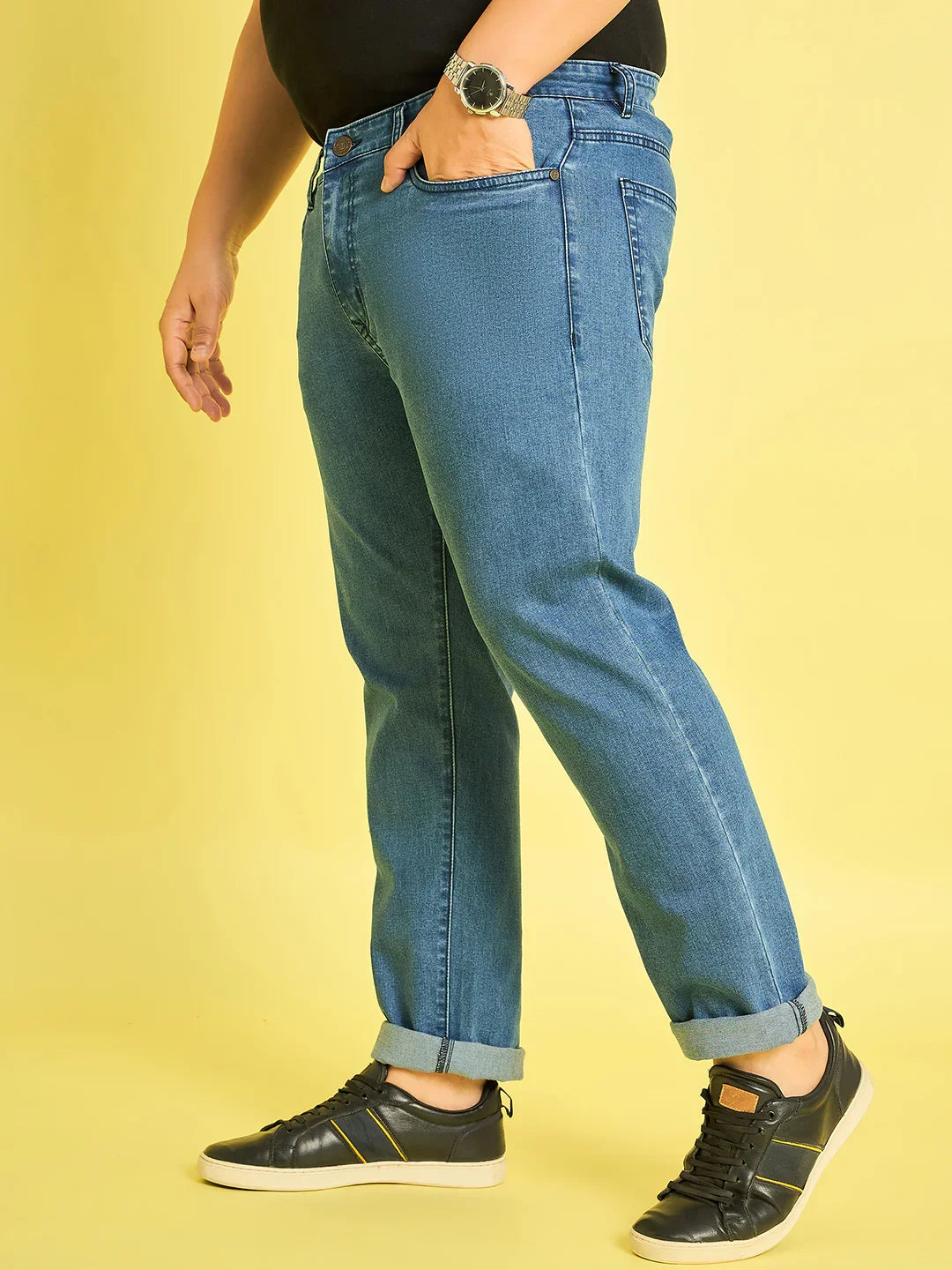 Men Plus Size Jasper Solid Jeans - bigbanana