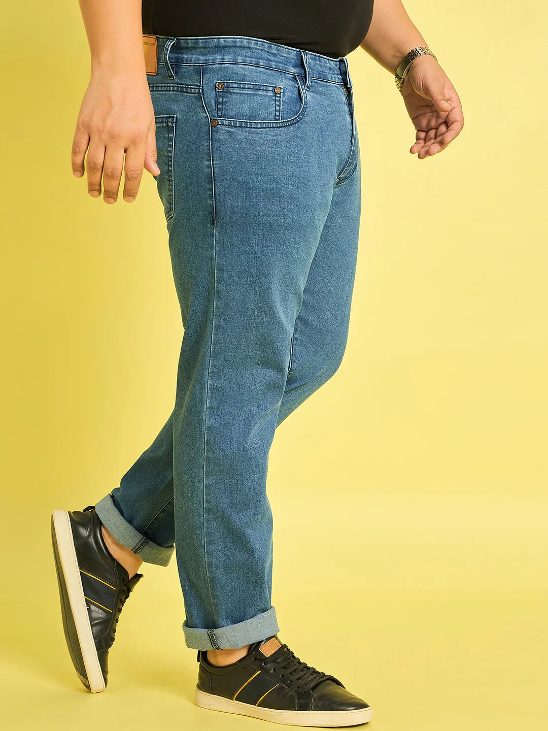 Men Plus Size Jasper Solid Jeans - bigbanana