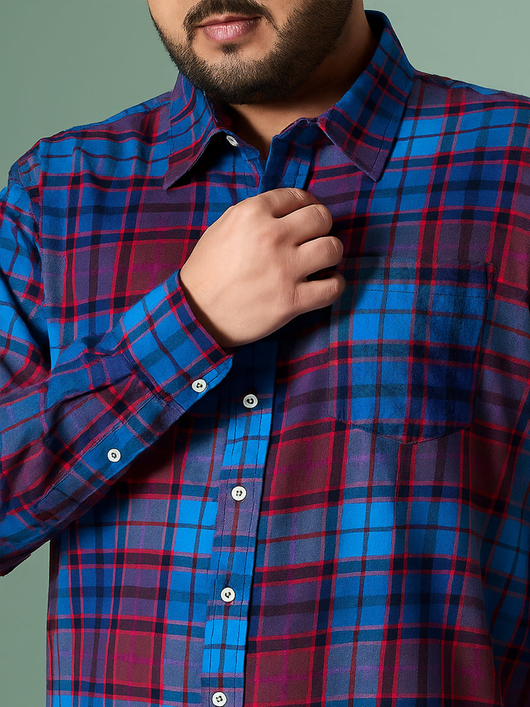 Men Plus Size Glacee Check Shirt - bigbanana