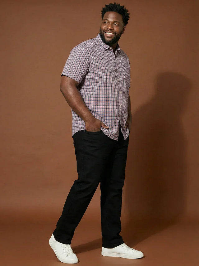 Men Plus Size Glade Multicolor Checkered Casual Shirt