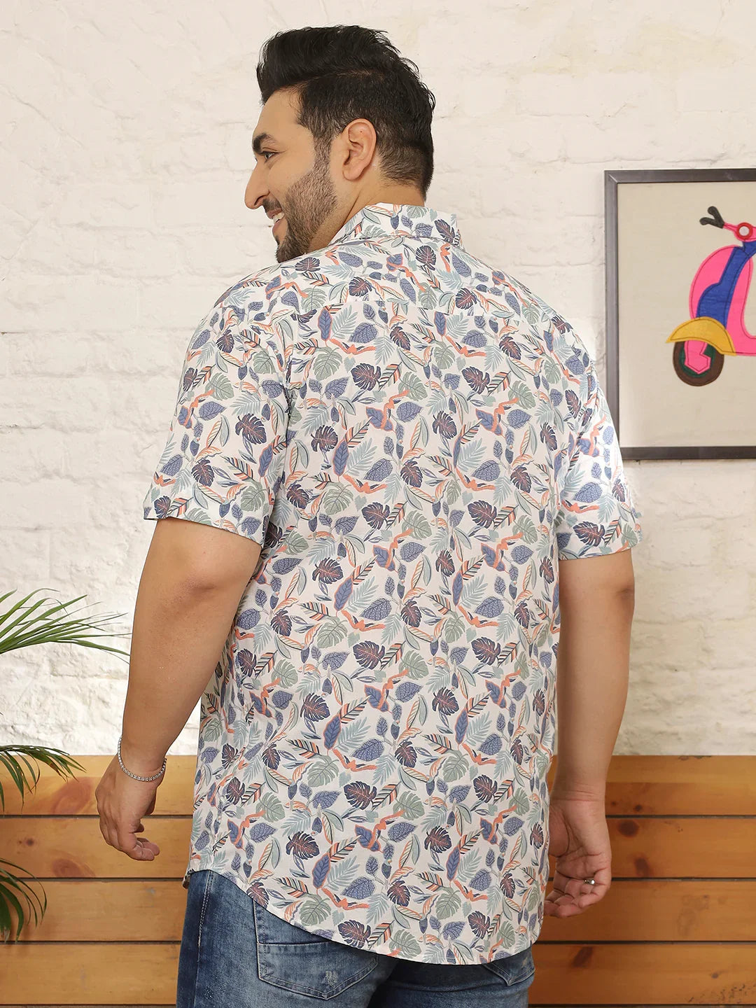 Men Plus Size Glarra Multicolor Printed Shirt - bigbanana