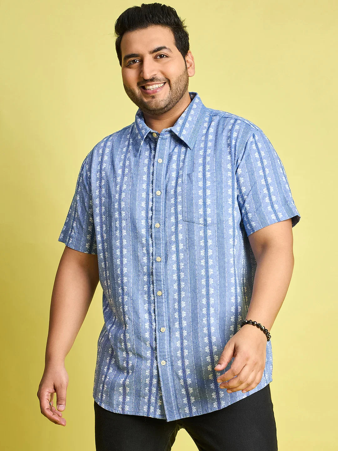 Men Plus Size Glaubin Jacquard Shirt - bigbanana