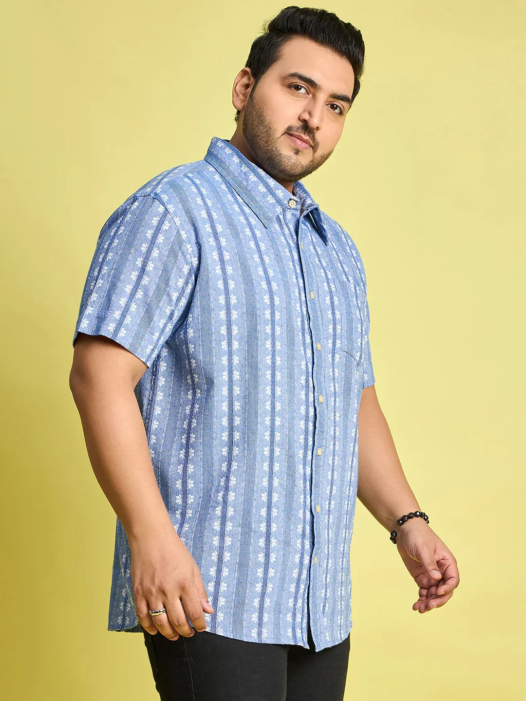Men Plus Size Glaubin Jacquard Shirt - bigbanana