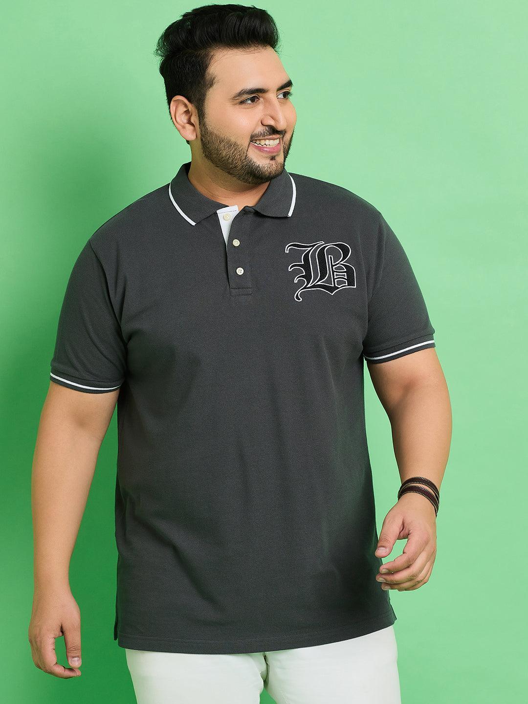 Men Plus Size Goaso Solid Polo Tshirt - bigbanana