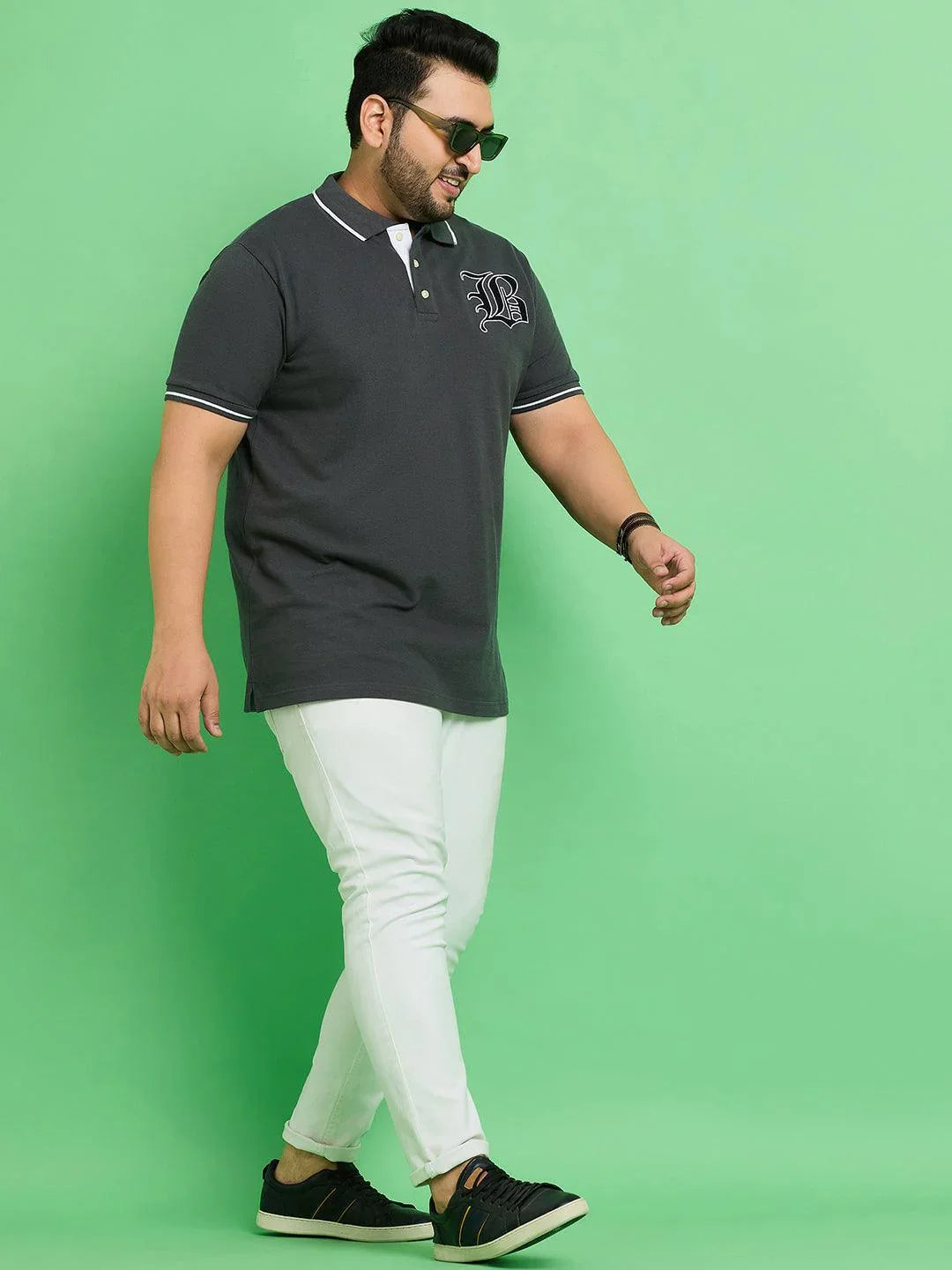 Men Plus Size Goaso Solid Polo Tshirt - bigbanana