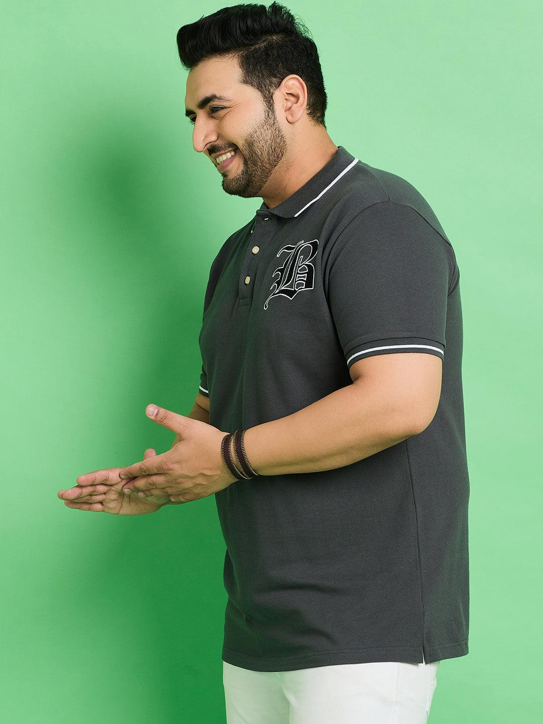 Men Plus Size Goaso Solid Polo Tshirt - bigbanana