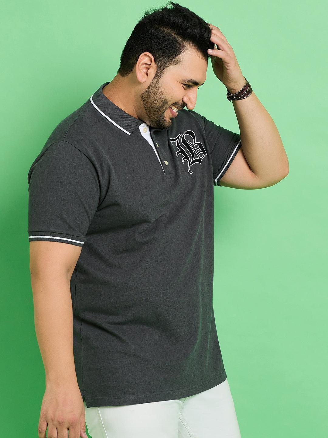 Men Plus Size Goaso Solid Polo Tshirt - bigbanana