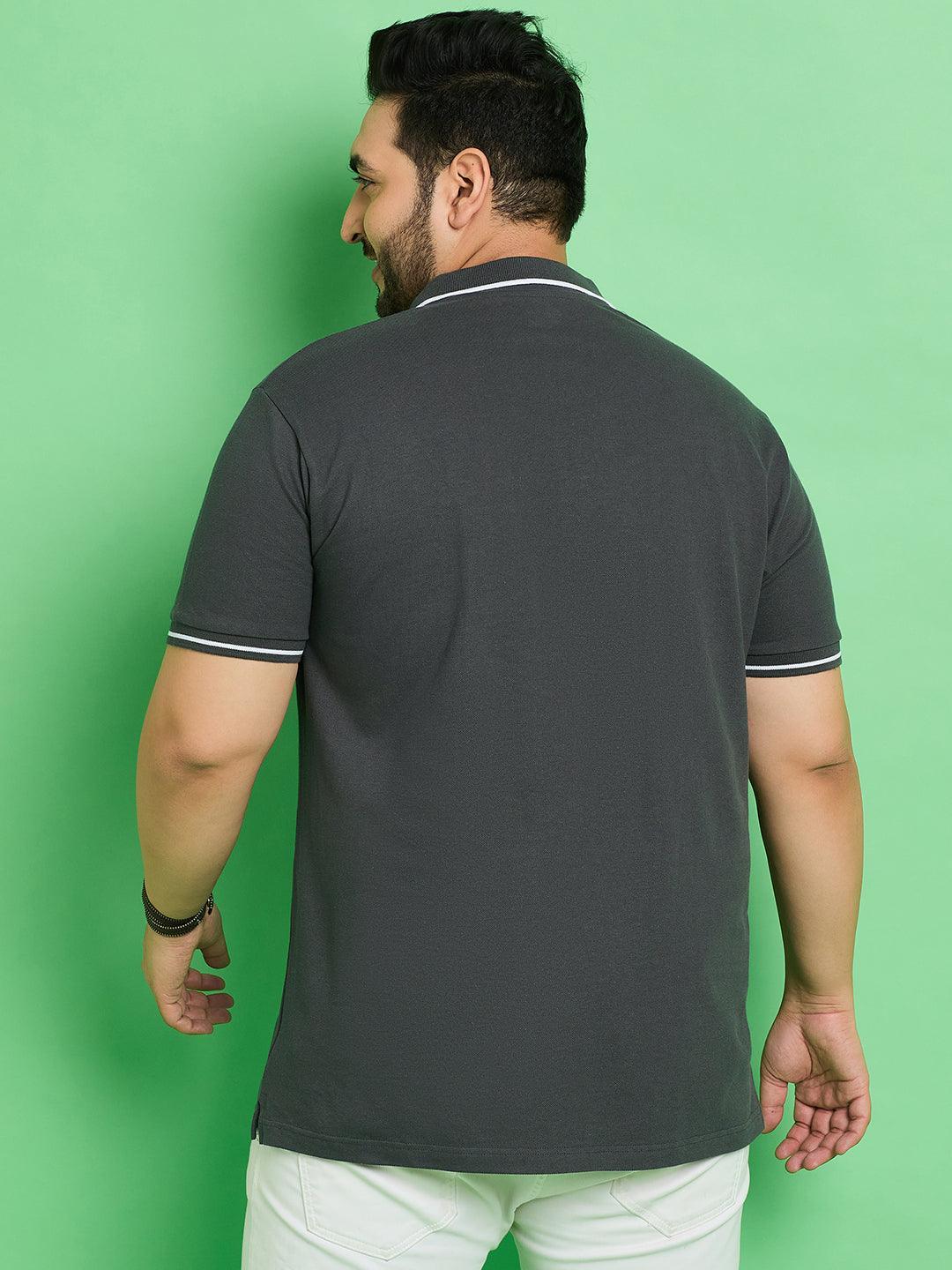 Men Plus Size Goaso Solid Polo Tshirt - bigbanana
