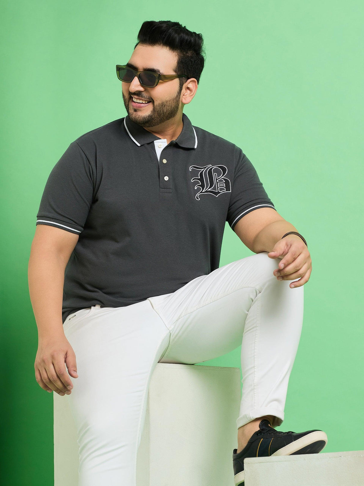 Men Plus Size Goaso Solid Polo Tshirt - bigbanana