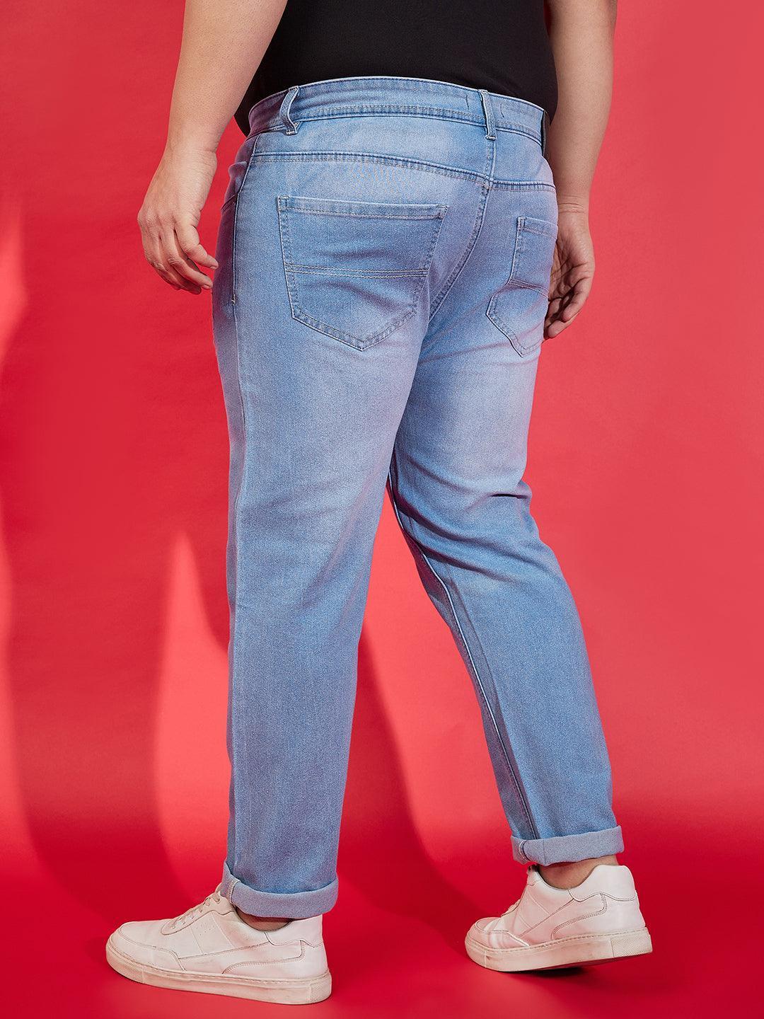 Men Plus Size Godrich Washed Jeans - bigbanana