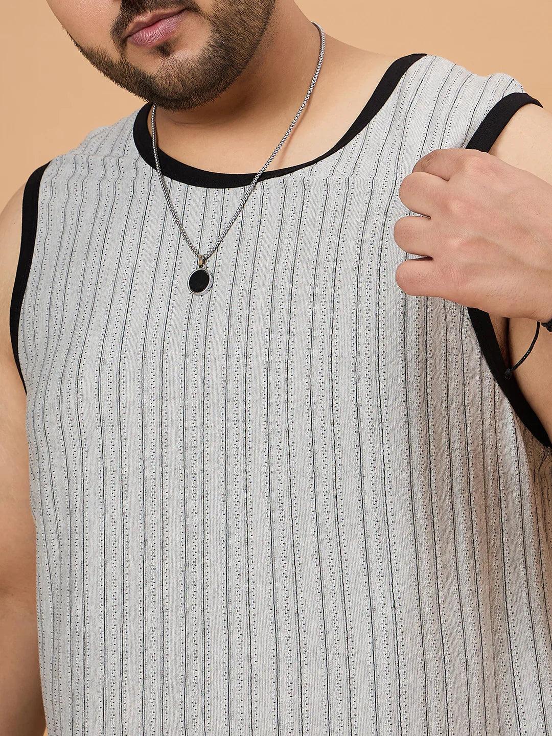 Men Plus Size Grasp White Solid Vest - bigbanana