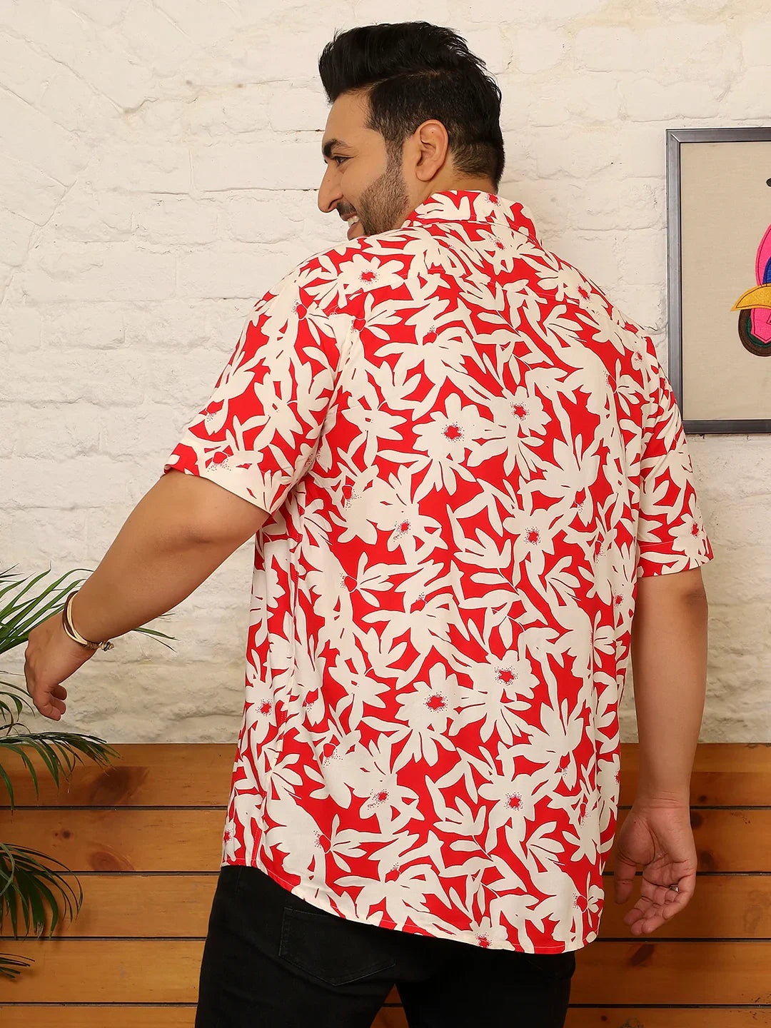 Men Plus Size Grivon Multicolor Printed Shirt - bigbanana