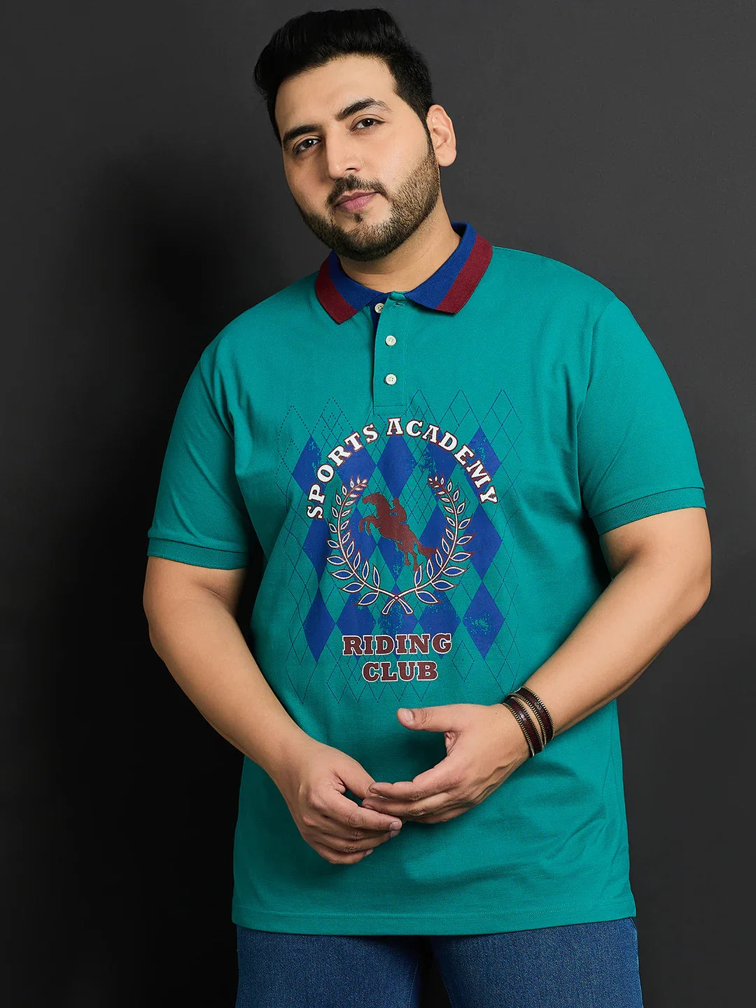 Men Plus Size Guilin Printed Polo Tshirt - bigbanana