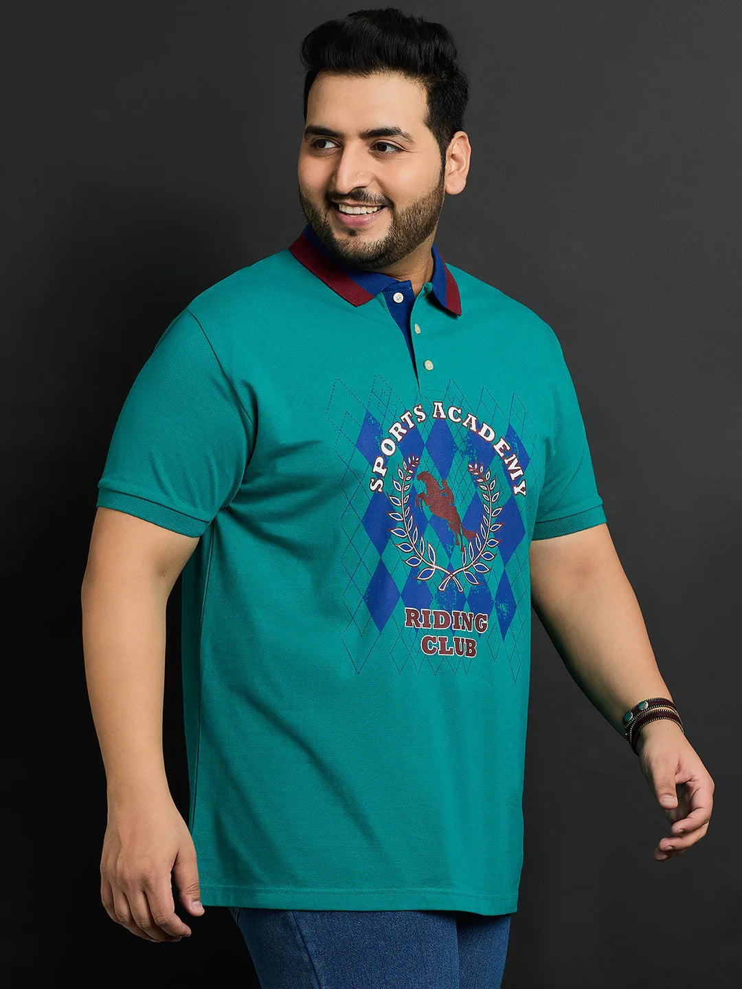 Men Plus Size Guilin Printed Polo Tshirt - bigbanana