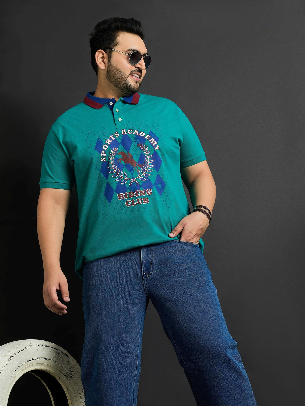 Men Plus Size Guilin Printed Polo Tshirt - bigbanana