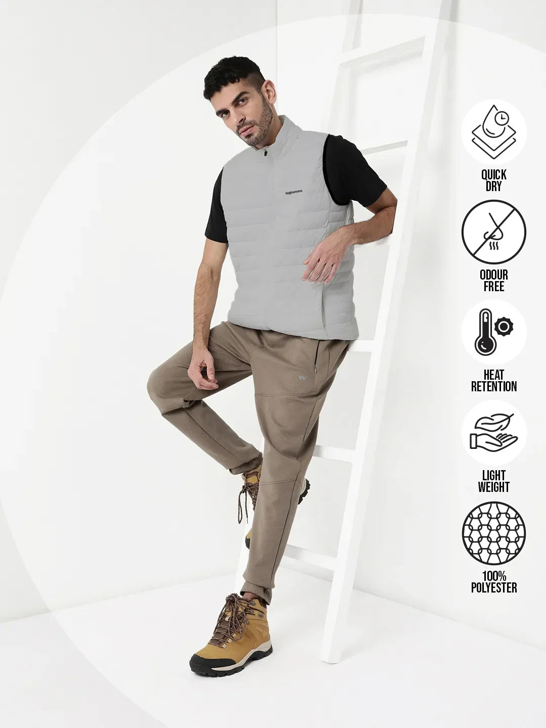 Men Plus Size NYC-Grey-H Solid Bomber Jacket - bigbanana