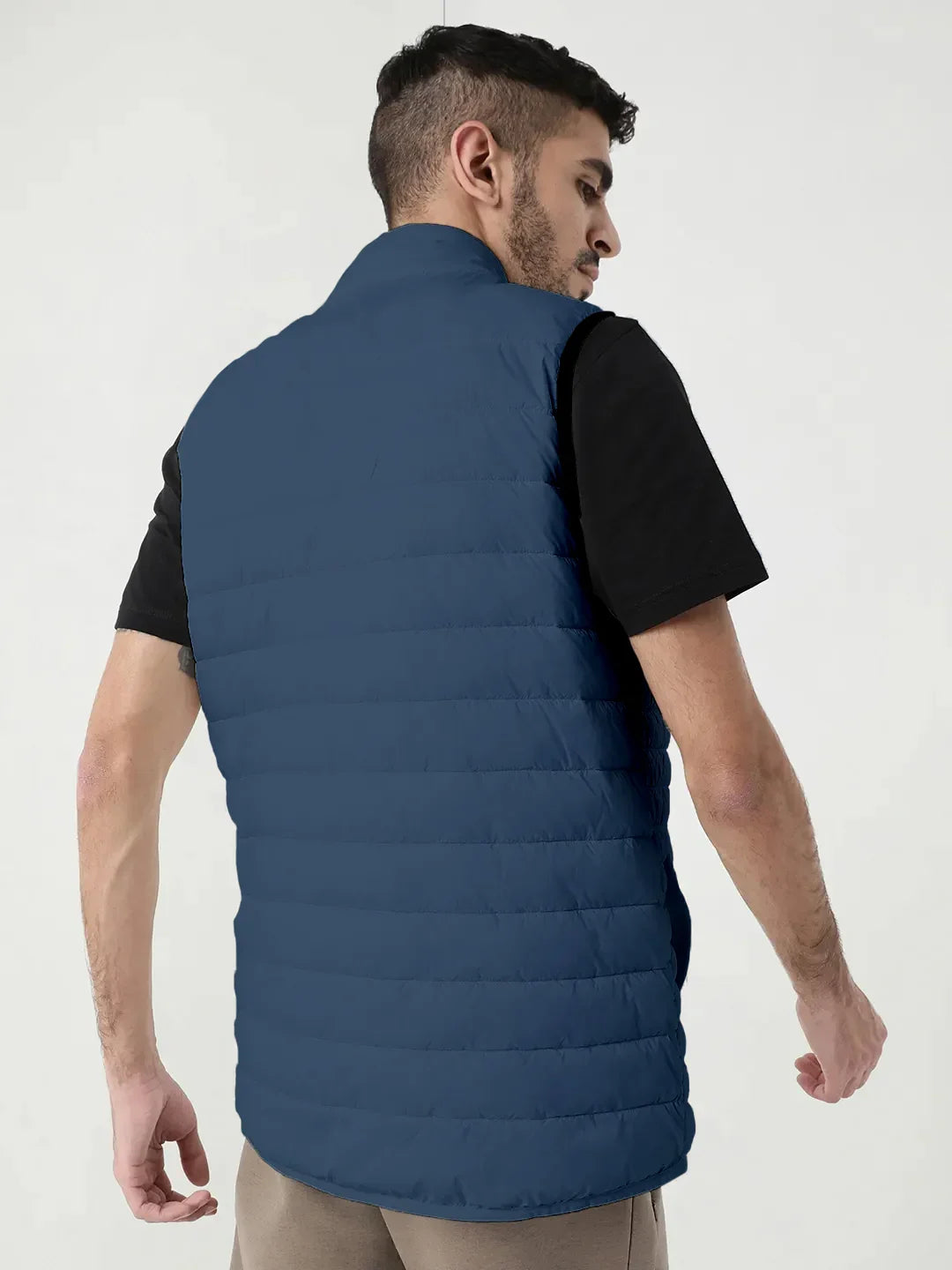 Men Plus Size NYC-Navy-H Solid Bomber Jacket - bigbanana