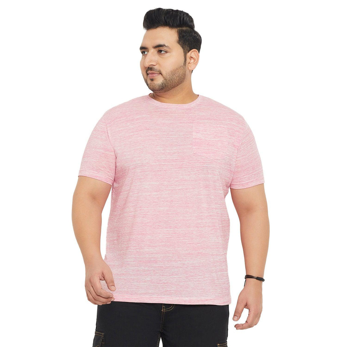 Men Plus Size Hardco Solid Round Neck Tshirt - bigbanana