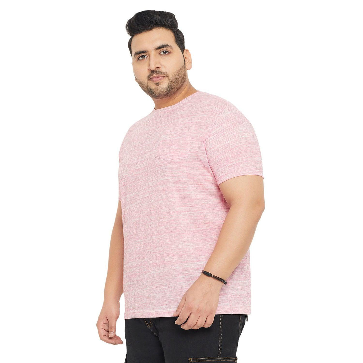Men Plus Size Hardco Solid Round Neck Tshirt - bigbanana
