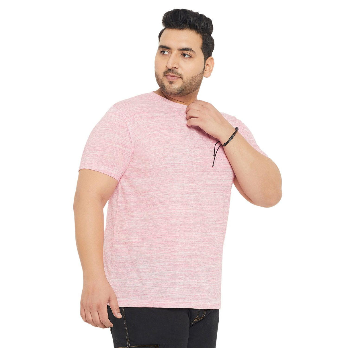Men Plus Size Hardco Solid Round Neck Tshirt - bigbanana