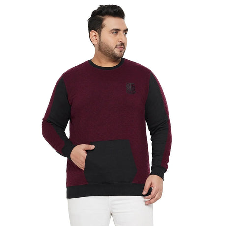 Men Plus Size Harvest Colorblock Sweatshirt - bigbanana