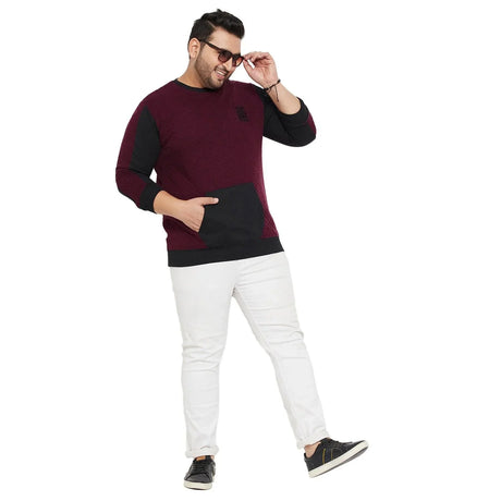 Men Plus Size Harvest Colorblock Sweatshirt - bigbanana
