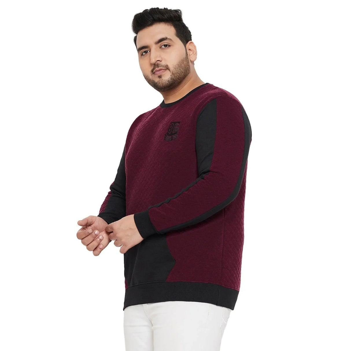 Men Plus Size Harvest Colorblock Sweatshirt - bigbanana