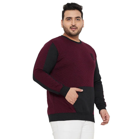 Men Plus Size Harvest Colorblock Sweatshirt - bigbanana
