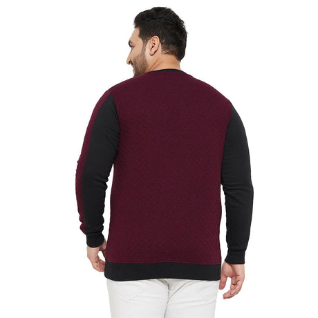 Men Plus Size Harvest Colorblock Sweatshirt - bigbanana
