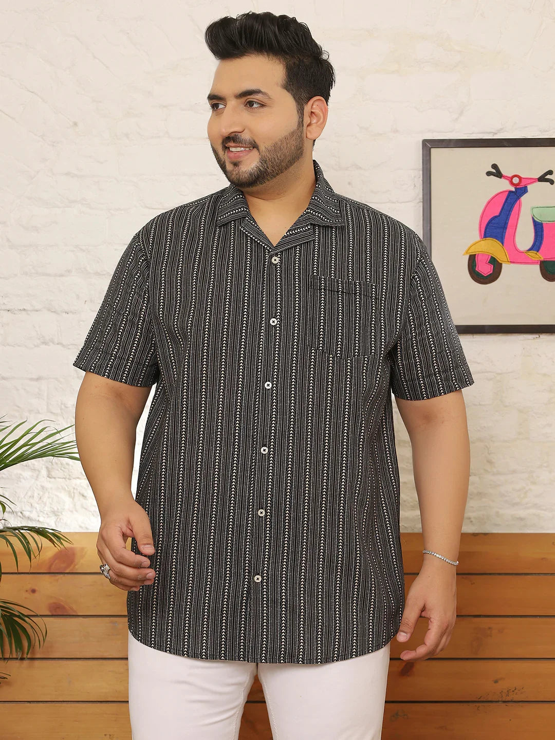 Men Plus Size Hautiq Multicolor Printed Shirt - bigbanana